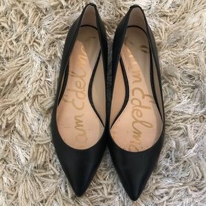 Sam Edelman black leather pointy flat